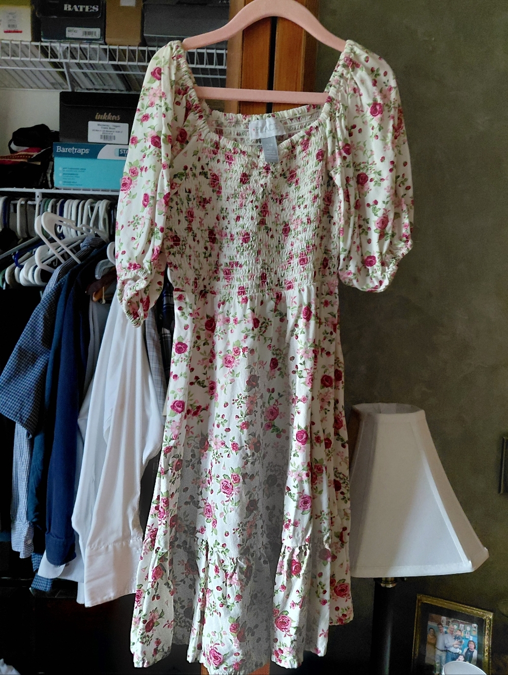 Children's Place Cream Floral Dress, Size M (7/8)